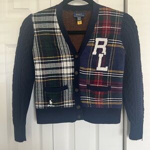 Polo by Ralph Lauren Kids Plaid Sweater Cardigan - Navy, Green, Red